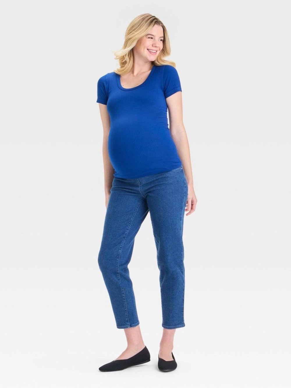 Isabel Maternity Over the Belly 80’s Slim Maternity Jeans Dark Wash Size 14